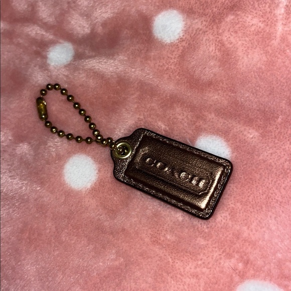 Coach Bronze Metallic Hang Bag Tag Keychain - Picture 3 of 4